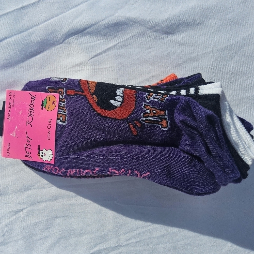 Betsey Johnson Purple Low Cut Socks Halloween